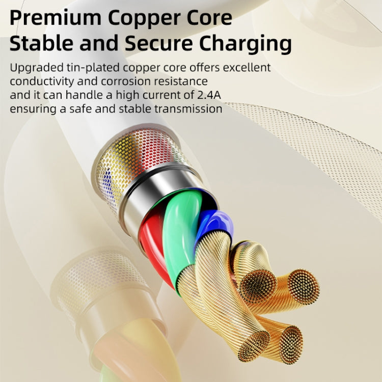 ROCK P8 Prime Series 1m USB Fast Charging Data Cable, Interface:2A USB-C / Type-C(White) - USB-C & Type-C Cable by ROCK | Online Shopping UK | buy2fix