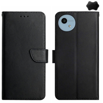 For Sharp Aquos Wish 4 Genuine Leather Fingerprint-proof Flip Phone Case(Black) - More Brand by buy2fix | Online Shopping UK | buy2fix