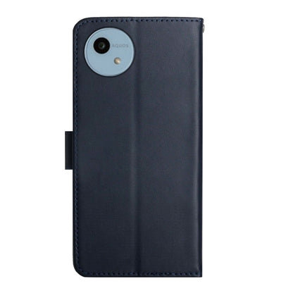 For Sharp Aquos Wish 4 Genuine Leather Fingerprint-proof Flip Phone Case(Blue) - More Brand by buy2fix | Online Shopping UK | buy2fix