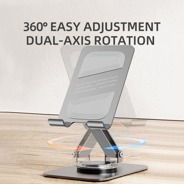 ROCK Desktop Rotating Metal Mobile Phone Holder(Grey) - Desktop Holder by ROCK | Online Shopping UK | buy2fix