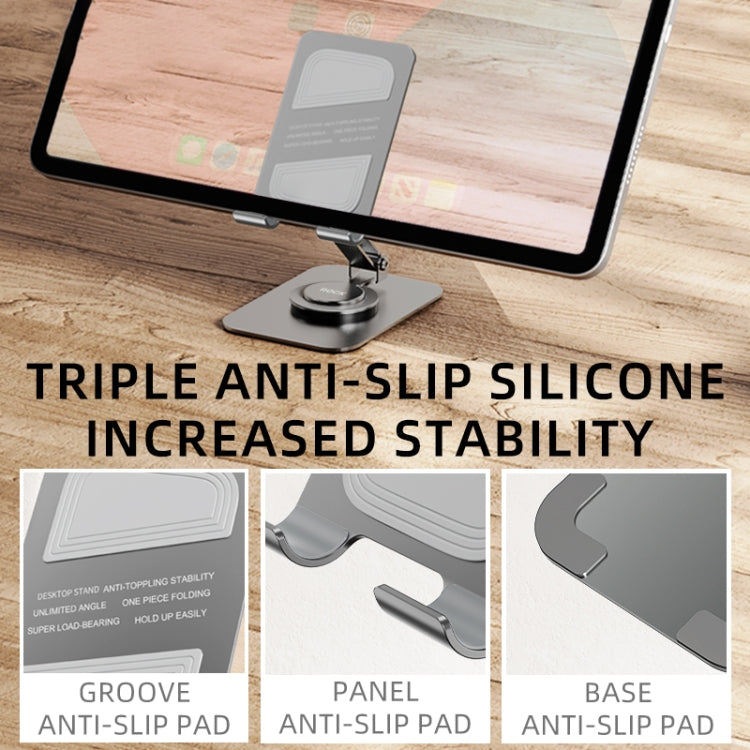 ROCK Desktop Rotating Metal Mobile Phone Holder(Grey) - Desktop Holder by ROCK | Online Shopping UK | buy2fix