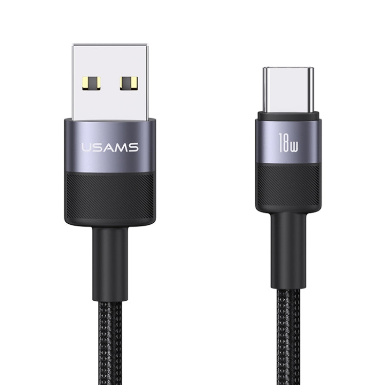 USAMS SJ718 3A USB to USB-C/Type-C Aluminum Alloy Data Cable, Length: 1.2m(Tarnish) - USB-C & Type-C Cable by USAMS | Online Shopping UK | buy2fix