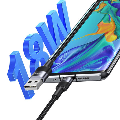 USAMS SJ718 3A USB to USB-C/Type-C Aluminum Alloy Data Cable, Length: 1.2m(Tarnish) - USB-C & Type-C Cable by USAMS | Online Shopping UK | buy2fix