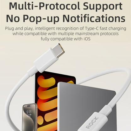 ROCK P8 Prime Series 1m USB-C / Type-C Fast Charging Data Cable, Interface:PD60W USB-C / Type-C(White) - USB-C & Type-C Cable by ROCK | Online Shopping UK | buy2fix