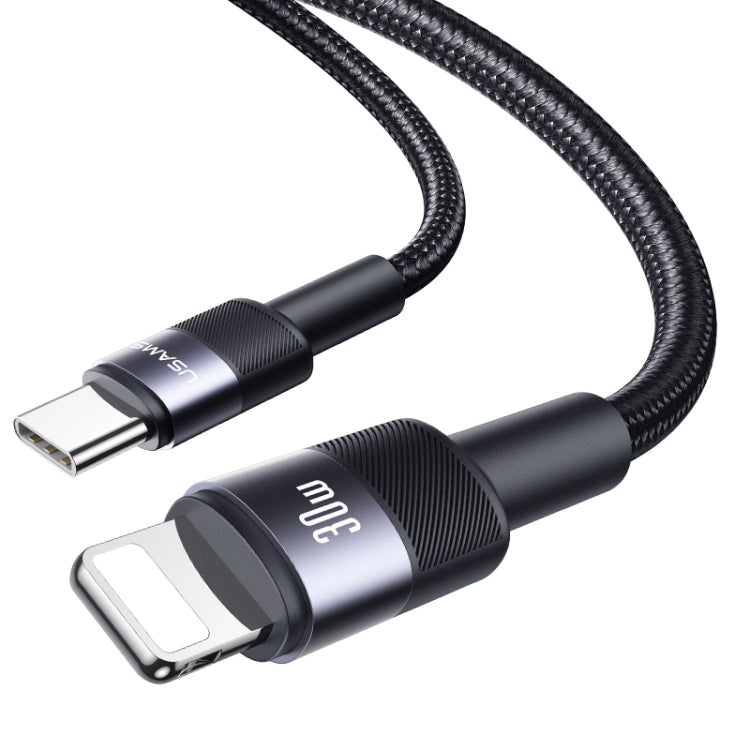 USAMS SJ729 30W USB-C/Type-C to 8 Pin Aluminum Alloy Data Cable, Length: 1.2m(Tarnish) - 2 in 1 Cable by USAMS | Online Shopping UK | buy2fix