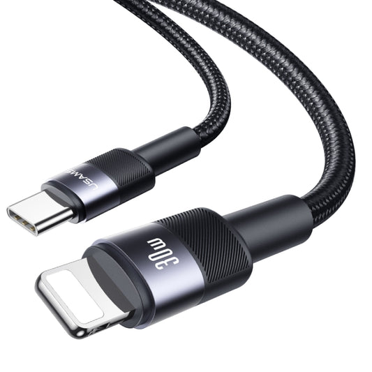 USAMS SJ729 30W USB-C/Type-C to 8 Pin Aluminum Alloy Data Cable, Length: 1.2m(Tarnish) by USAMS