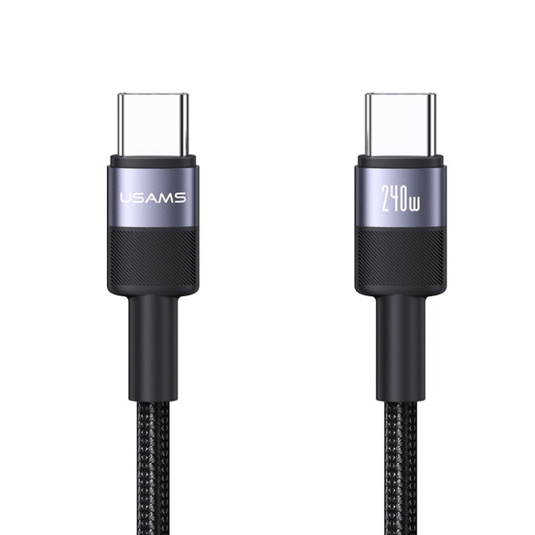 USAMS SJ727 240W USB-C / Type-C to USB-C / Type-C Aluminum Alloy Data Cable, Length: 1.2m(Tarnish) - USB-C & Type-C Cable by USAMS | Online Shopping UK | buy2fix