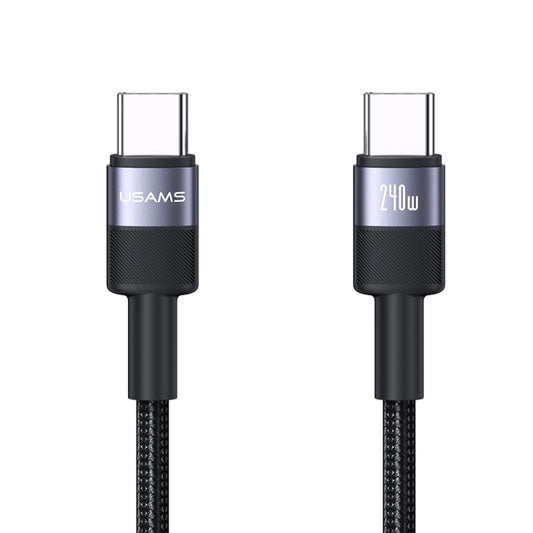 USAMS SJ727 240W USB-C / Type-C to USB-C / Type-C Aluminum Alloy Data Cable, Length: 1.2m(Tarnish) - USB-C & Type-C Cable by USAMS | Online Shopping UK | buy2fix
