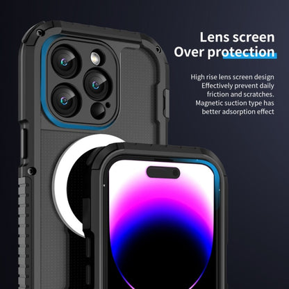 For iPhone 14 Pro MagSafe Shockproof Metal Phone Case(Black) - iPhone 14 Pro Cases by buy2fix | Online Shopping UK | buy2fix