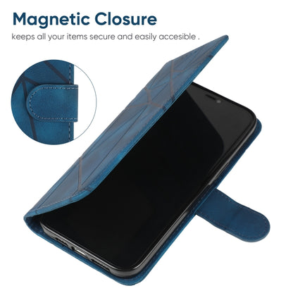 For Motorola Moto G Power 5G 2024 Skin Feel Geometric Lines Leather Phone Case(Blue) by buy2fix
