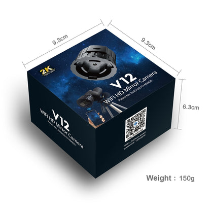 V12 2K WiFi HD Telescope Eyepiece Outdoor Portable Mirror Camera(Black) by buy2fix