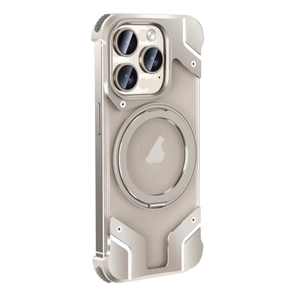 For iPhone 15 Pro Max Borderless MagSafe Rotating Holder Transparent Phone(Titanium Primary) - iPhone 15 Pro Max Cases by buy2fix | Online Shopping UK | buy2fix