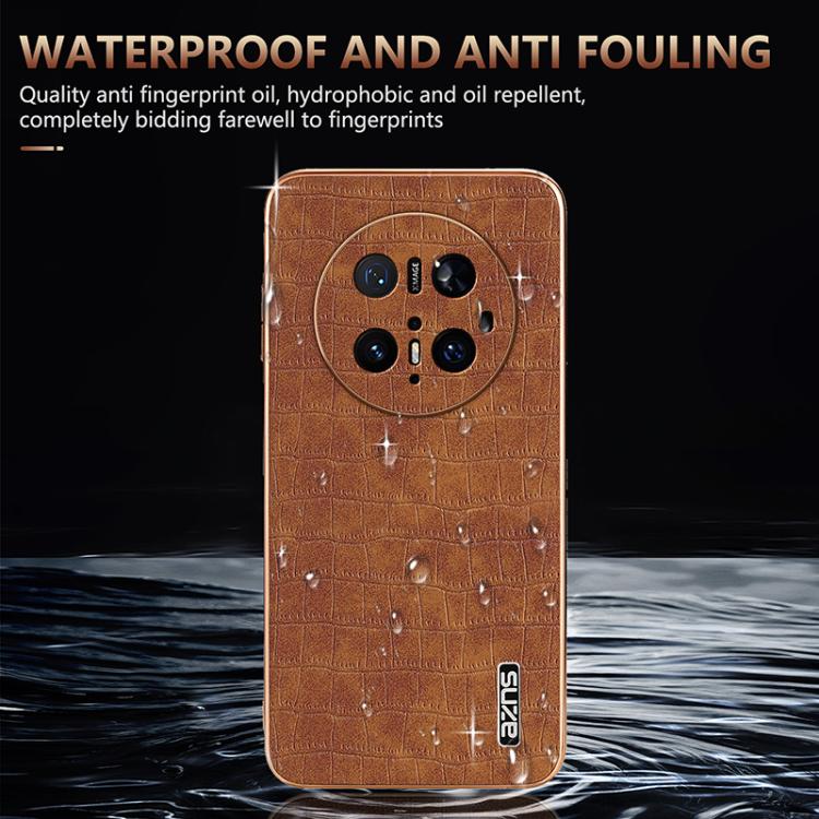 For Huawei Mate 70 Pro / 70 Pro+ AZNS Electroplated Frame Crocodile Texture Full Coverage Phone Case(Black) - Huawei Cases by AZNS | Online Shopping UK | buy2fix