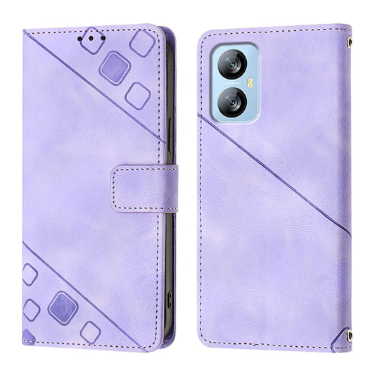 For Blackview A52 Skin Feel Embossed Leather Phone Case(Light Purple) by buy2fix