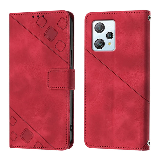 For Blackview A53 Skin Feel Embossed Leather Phone Case(Red) by buy2fix