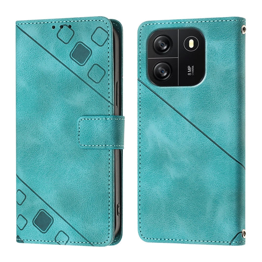 For Blackview Wave 6C Skin Feel Embossed Leather Phone Case(Green) by buy2fix