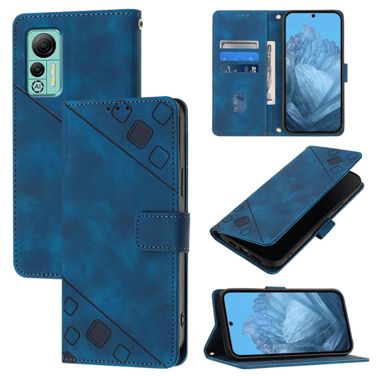 For Ulefone Note 14 Skin Feel Embossed Leather Phone Case(Blue) by buy2fix