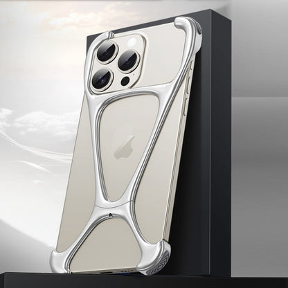 For iPhone 14 Pro Hercules Zinc Alloy Borderless Metal Phone Case(Matt Silve) - iPhone 14 Pro Cases by buy2fix | Online Shopping UK | buy2fix