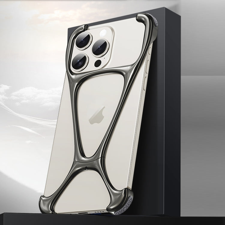 For iPhone 14 Pro Max Hercules Zinc Alloy Borderless Metal Phone Case(Bright Metal Grey) - iPhone 14 Pro Max Cases by buy2fix | Online Shopping UK | buy2fix