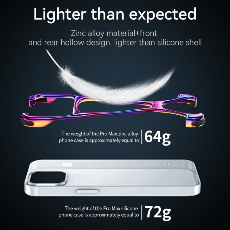 For iPhone 15 Pro Hercules Zinc Alloy Borderless Metal Phone Case(Bright Metal Grey) - iPhone 15 Pro Cases by buy2fix | Online Shopping UK | buy2fix