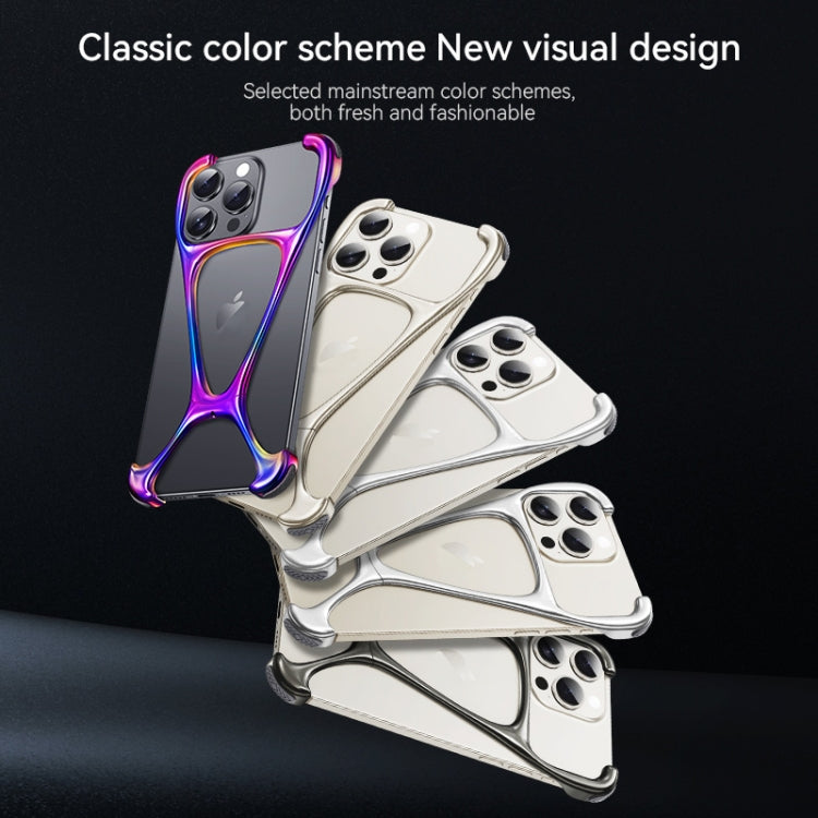 For iPhone 14 / 13 Hercules Zinc Alloy Borderless Metal Phone Case(Bright Silver) - iPhone 14 Cases by buy2fix | Online Shopping UK | buy2fix
