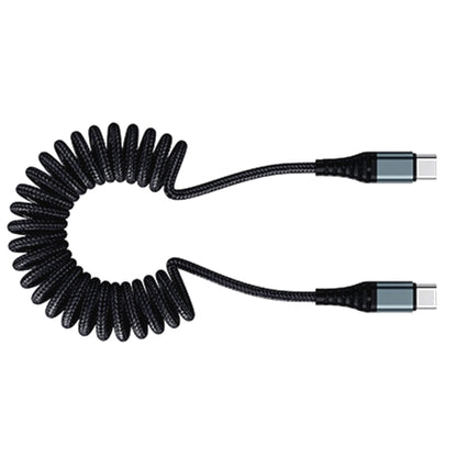 ROCK RCB0877 PD 60W USB-C / Type-C to USB-C / Type-C Spring Coil Fast Charge Data Cable, Length:1.5m - USB-C & Type-C Cable by ROCK | Online Shopping UK | buy2fix