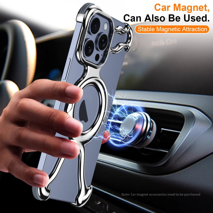 For iPhone 14 / 13 Liquid Plating PC Hollow MagSafe Phone Case(Purple) - iPhone 14 Cases by buy2fix | Online Shopping UK | buy2fix