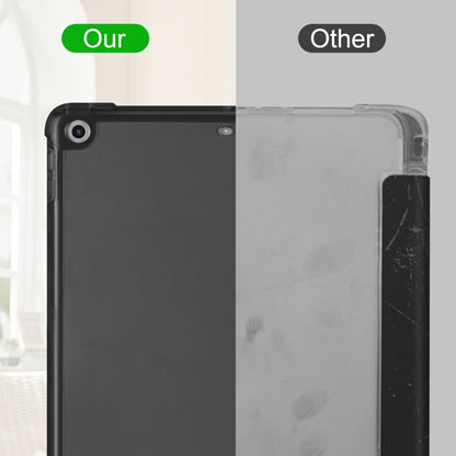 For iPad 10.2 2021 / 2020 / 2019 Tri-fold Holder TPU Cover Frosted Leather Smart Tablet Case withh Pen Slot(Black) - iPad 10.2 Cases by buy2fix | Online Shopping UK | buy2fix