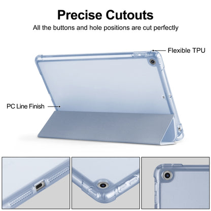 For iPad 10.2 2021 / 2020 / 2019 Tri-fold Holder TPU Cover Frosted Leather Smart Tablet Case withh Pen Slot(Purple) - iPad 10.2 Cases by buy2fix | Online Shopping UK | buy2fix