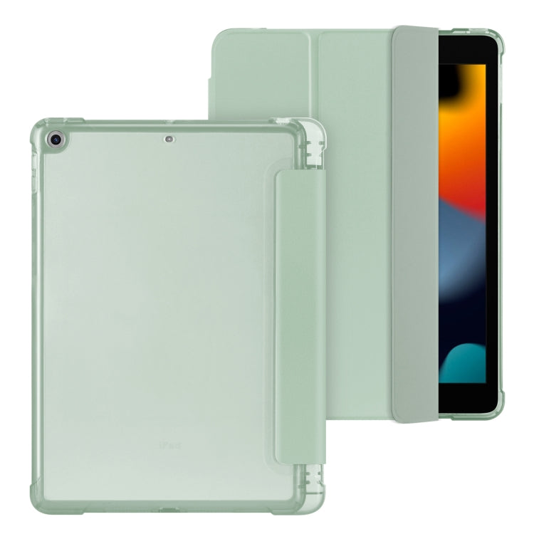 For iPad 10.2 2021 / 2020 / 2019 Tri-fold Holder TPU Cover Frosted Leather Smart Tablet Case withh Pen Slot(Matcha Green) - iPad 10.2 Cases by buy2fix | Online Shopping UK | buy2fix