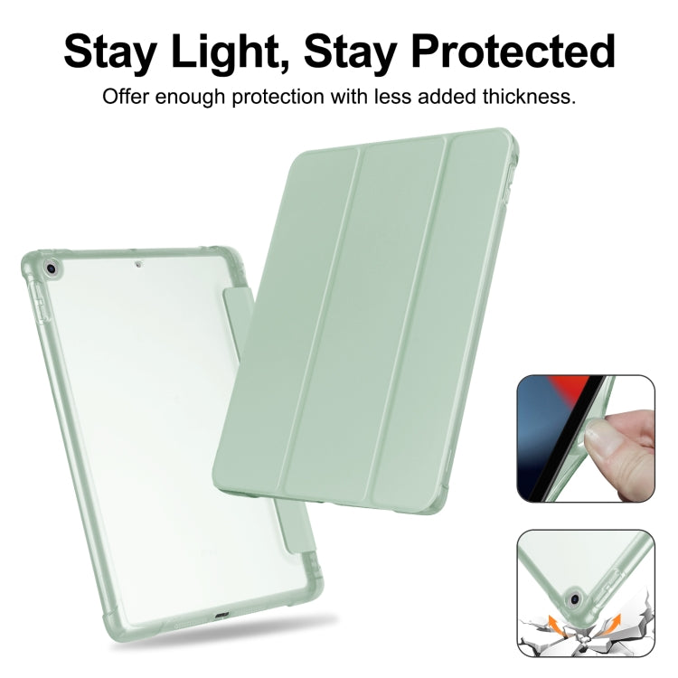 For iPad 10.2 2021 / 2020 / 2019 Tri-fold Holder TPU Cover Frosted Leather Smart Tablet Case withh Pen Slot(Matcha Green) - iPad 10.2 Cases by buy2fix | Online Shopping UK | buy2fix