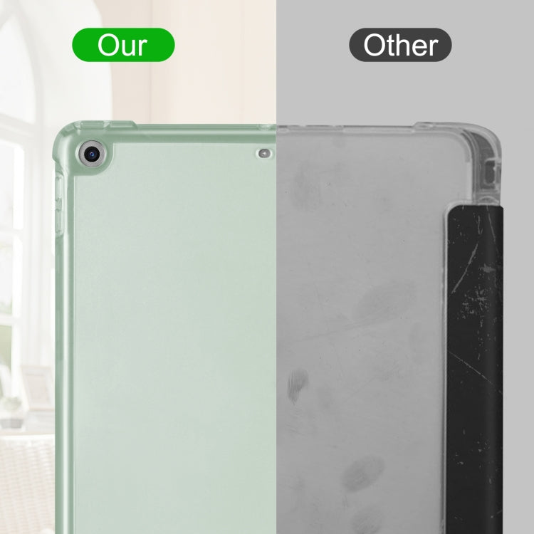 For iPad 10.2 2021 / 2020 / 2019 Tri-fold Holder TPU Cover Frosted Leather Smart Tablet Case withh Pen Slot(Matcha Green) - iPad 10.2 Cases by buy2fix | Online Shopping UK | buy2fix