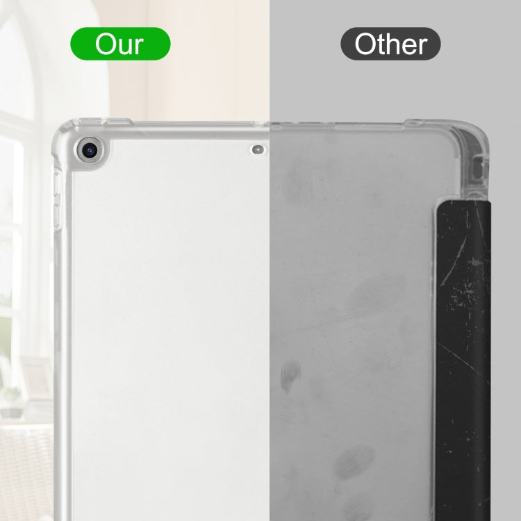 For iPad 10.2 2021 / 2020 / 2019 Tri-fold Holder TPU Cover Frosted Leather Smart Tablet Case withh Pen Slot(Grey) - iPad 10.2 Cases by buy2fix | Online Shopping UK | buy2fix