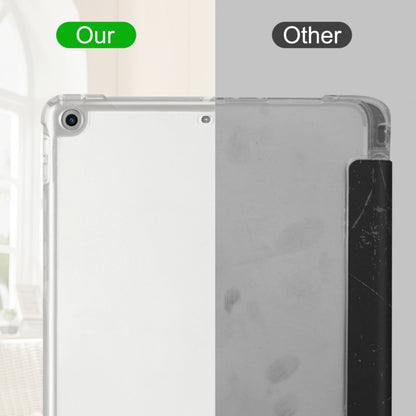 For iPad 10.2 2021 / 2020 / 2019 Tri-fold Holder TPU Cover Frosted Leather Smart Tablet Case withh Pen Slot(Grey) - iPad 10.2 Cases by buy2fix | Online Shopping UK | buy2fix