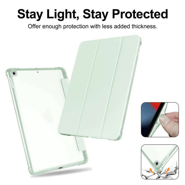 For iPad 10.2 2021 / 2020 / 2019 Tri-fold Holder TPU Cover Frosted Leather Smart Tablet Case withh Pen Slot(Light Green) - iPad 10.2 Cases by buy2fix | Online Shopping UK | buy2fix