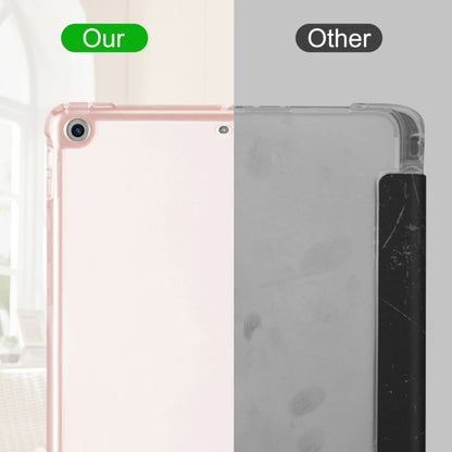 For iPad 10.2 2021 / 2020 / 2019 Tri-fold Holder TPU Cover Frosted Leather Smart Tablet Case withh Pen Slot(Rose Gold) - iPad 10.2 Cases by buy2fix | Online Shopping UK | buy2fix