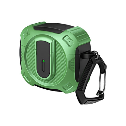 For AirPods 3 Lock Shockproof Bluetooth Earphone Protective Case(Black Green) - For AirPods 3 by buy2fix | Online Shopping UK | buy2fix