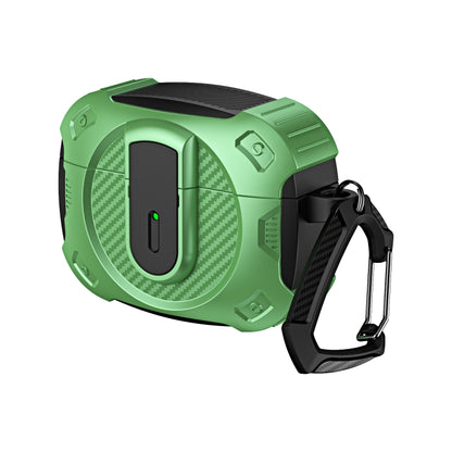 For AirPods Pro Lock Shockproof Bluetooth Earphone Protective Case(Black Green) - For AirPods Pro by buy2fix | Online Shopping UK | buy2fix