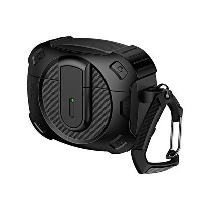 For AirPods Pro Lock Shockproof Bluetooth Earphone Protective Case(Black) by buy2fix