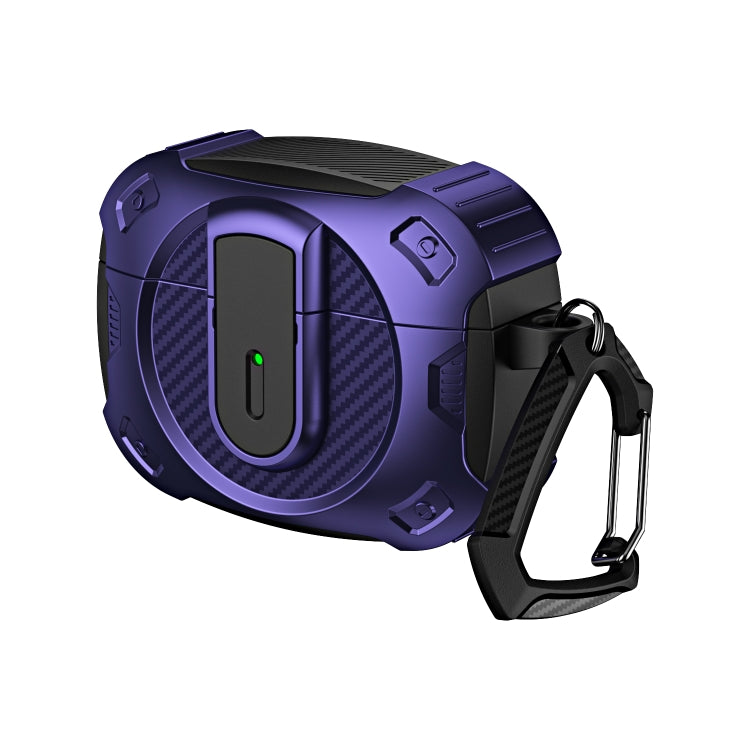 For AirPods Pro Lock Shockproof Bluetooth Earphone Protective Case(Black Purple) - For AirPods Pro by buy2fix | Online Shopping UK | buy2fix