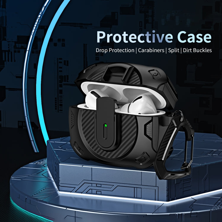 For AirPods Pro Lock Shockproof Bluetooth Earphone Protective Case(Black) by buy2fix
