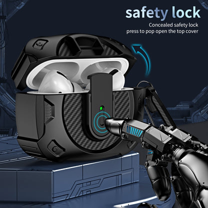 For AirPods Pro Lock Shockproof Bluetooth Earphone Protective Case(Black) by buy2fix