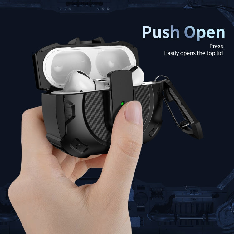 For AirPods Pro Lock Shockproof Bluetooth Earphone Protective Case(Black) by buy2fix