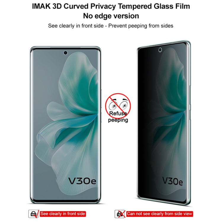 For vivo V30e imak 3D Curved Privacy Full Screen Tempered Glass Film - vivo Tempered Glass by imak | Online Shopping UK | buy2fix