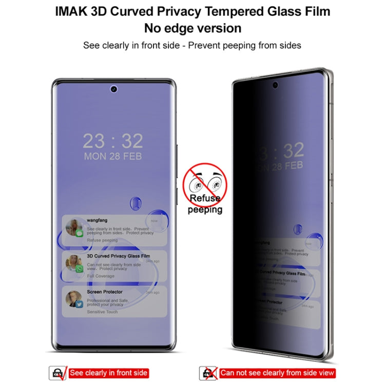 For vivo X100 Ultra imak 3D Curved Privacy Full Screen Tempered Glass Film - vivo Tempered Glass by imak | Online Shopping UK | buy2fix