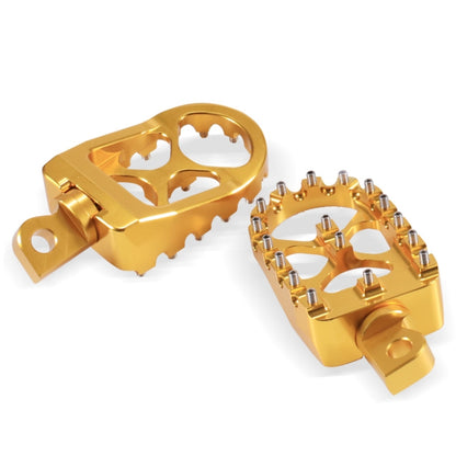 Motorcycle Modification Pedal Set Wide Fat Footpegs Foot Pegs for Harley (Gold) by buy2fix