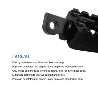 Motorcycle Modification Pedal Set Wide Fat Footpegs Foot Pegs for Harley (Gold) by buy2fix