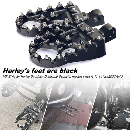 Motorcycle Modification Pedal Set Wide Fat Footpegs Foot Pegs for Harley (Gold) by buy2fix