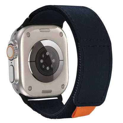 For Apple Watch Ultra 49mm Loop Woven Nylon Watch Band(Midnight) by buy2fix