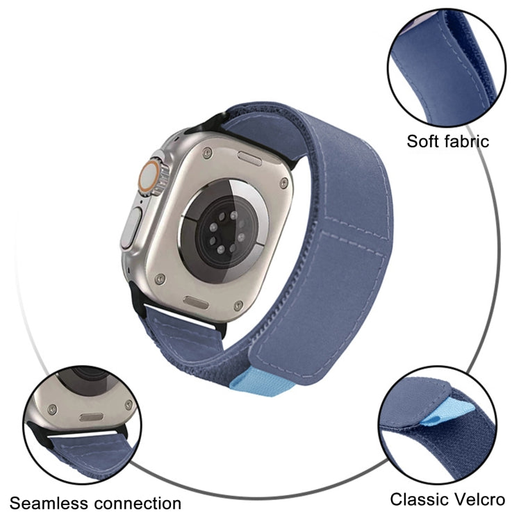 For Apple Watch Ultra 49mm Loop Woven Nylon Watch Band(Midnight) by buy2fix